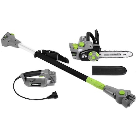 Earthwise 7-Amp 10-Inch Convertible 2-in-1 Corded Electric Pole Saw/Chainsaw CVPS43010